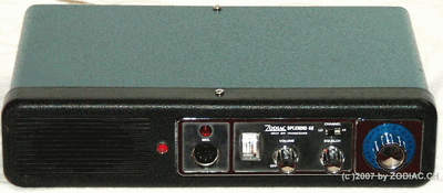 Zodiac Splendid 46
Typ:CB-Gerät
Frequenz:Low: 26.965-27.255 MHz High: 27.265- 27.555 MHz
Kanäle:46
Modulationsart:AM
Leistung: 5 W
Hergestellt ab:1977
Schlüsselwörter: Zodiac Splendid 46