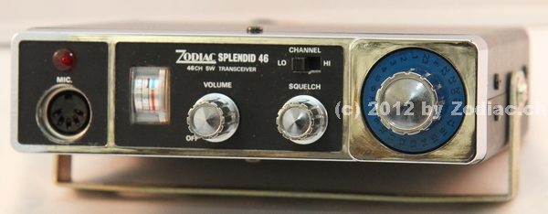 Zodiac Splendid 46
Typ:CB-Gerät
Frequenz:Low: 26.965-27.255 MHz High: 27.265- 27.555 MHz
Kanäle:46
Modulationsart:AM
Leistung: 5 W
Hergestellt ab:1977 
Schlüsselwörter: Zodiac Splendid 46