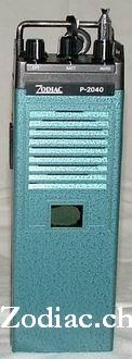 Zodiac P-2040
Typ:CB-Gerät
Frequenz:26.965-27.405 MHz
Modulationsart:FM
Kanäle:40
Leistung:2 Watt
Hergestellt ab: 	1984




