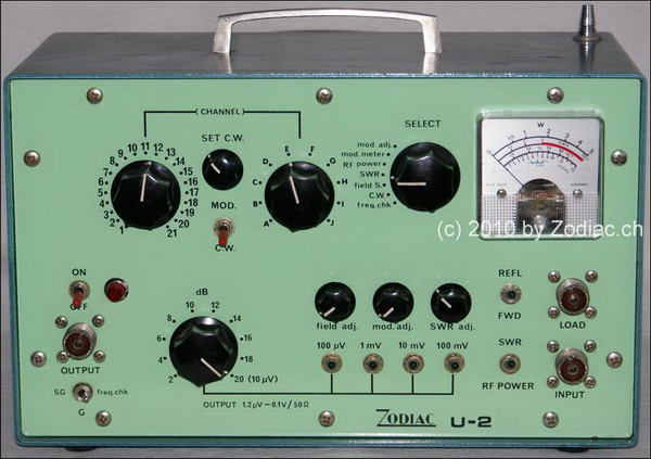 Zodiac U-2
Messplatz mit verschiedenen
Messmöglichkeiten
Frequenzbereich von 26.490-30.110 MHz
Schlüsselwörter: Zodiac U-2
