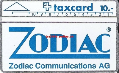 Zodiac Telefonkarte
Zodiac Telefonkarte im Wert von 10 CHF
"unbenutzt"
